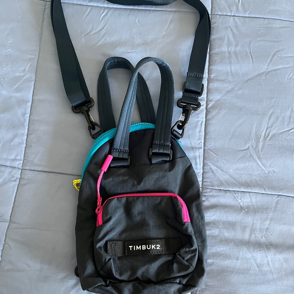 Timbuk2 Black MICRO Pack with Teal and Pink Accents